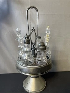 Victorian 6 bottle castor cruet set silver plate - Picture 1 of 10