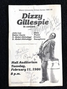 Jazz Great Dizzy Gillespie signed 1986 concert poster &reception photo souvenir - Picture 1 of 6