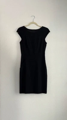 Женское вечернее платье Theory Syerra из полированной черной шерстяной смеси для рабочего места размер 2 - Изображение 1 из 4