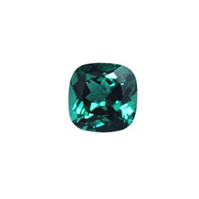 Green Tourmaline Square Faceted Gemstone Cushion Cut Tourmaline 10X10mm/12X12mm - Image 1 of 4