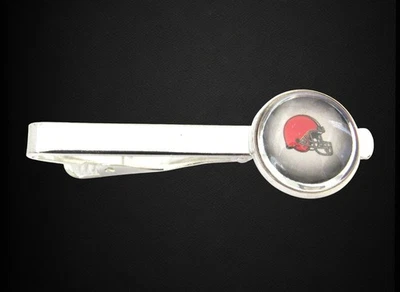 Football Card Tie Clip, Cleveland Browns Wedding Jewelry Tie Bar - Image 1 of 4