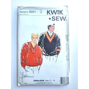 Vintage 90s Sewing Pattern for Men's Pullover Shirt Chest 34-48 Kwik Sew 2021 - Picture 1 of 5