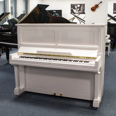 Steinway & Sons Klavier, K-132, gebraucht, weiss, Baujahr 1918 - Bild 1 von 4