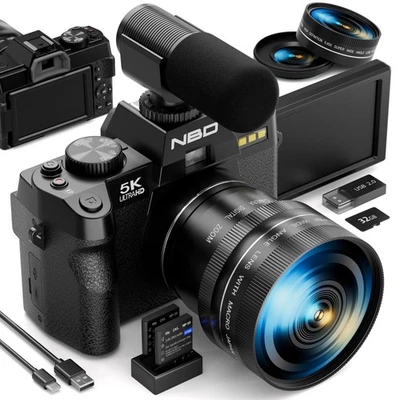 Digitalkamera 5K 48MP 16X 3'' Fotokamera Autofokus 32GB Karte WiFi für Vlogging - Bild 1 von 4