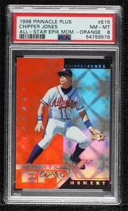 1998 Pinnacle Plus All-Star Epix Moment Orange Chipper Jones #E15 PSA 8 HOF - Foto 1 di 3