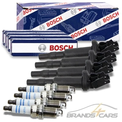 4x BOSCH ZÜNDSPULE + ZUNDKERZE FÜR BMW 3-ER E46 E90 5-ER E60 X1 E84 X3 E83 Z4 - Bild 1 von 4