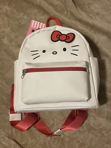 Hello Kitty Mini Deluxe Backpack 10" w/ Bow Girls White NWT New! - Picture 1 of 5