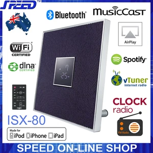 Yamaha ISX-80 MusicCast Bluetooth AirPlay Clock Radio 30W Speaker – Purple - Picture 1 of 12