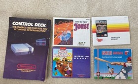 Lot of 5 Nes Manuals - Control Deck Wheel Mickey Mousecapade RBI Baseball Joust