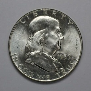 Medio dólar de plata Franklin 1959 FBL SIN CIRCULAR - Imagen 1 de 3