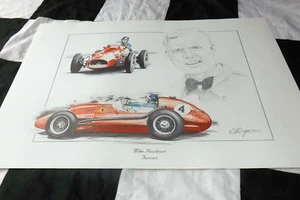 MIKE HAWTHORN 1958 FERRARI DINO 500 CHRIS DUGAN ART EDICIÓN LIMITADA - Imagen 1 de 7