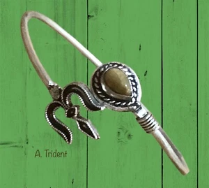 TIGER’S EYE ADJUSTABLE “FASHION” BANGLES 925 SILVER PLATED - Picture 1 of 7