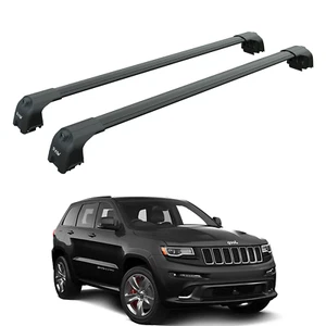 For Jeep Grand Cherokee WK2 SRT 2011-2020 Roof Rack Cross Bars Flush Rail Black - Picture 1 of 7