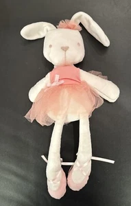 Ballerina White Bunny Rabbit Plush 13” Tulle Pink Tutu Dress Stuffed Animal Toy - Picture 1 of 9