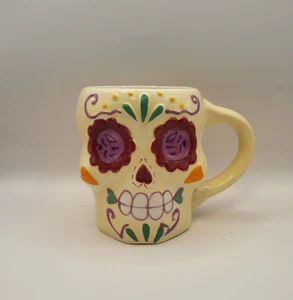 Day of The Dead Skull Shaped Mug - Picture 1 of 8