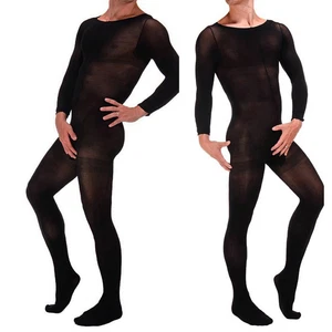Body collant uomo sexy lingerie body calza guaina pene ultrasottile - Foto 1 di 14