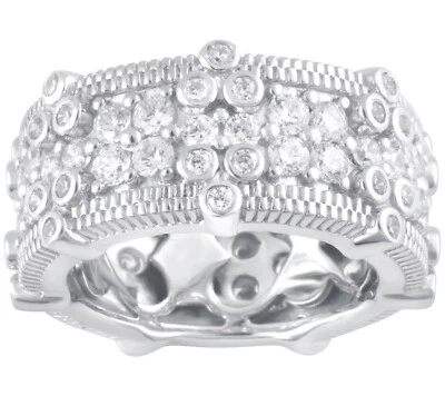2 5/8 cttw CZ Judith Ripka 925 Sterling Silver Eternity Ring for Women - Image 1 of 3