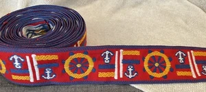 Nautical Theme Woven Ribbon Trim 4 Yards Vintage 1960’s - Picture 1 of 4