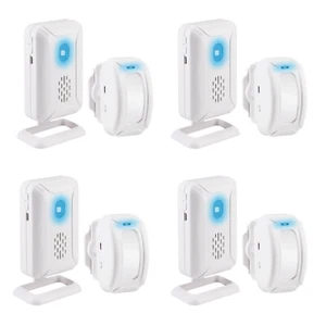Wireless Doorbell 36 Chime 280M PIR Motion Sensor Detector Alarm Shop Visitor ×4 - Picture 1 of 12