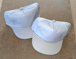 Lot of 2 Blank Youth kids caps Gray Snapback Baseball hats 90s NOS flat bill - Picture 1 of 6