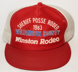 1980s Winston Rodeo Sheriff Posse Williamson County Trucker Hat Jarrell Texas US