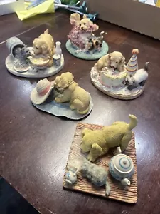 5 VTG Enesco PARTNERS IN CRIME Pet Figures - Picture 1 of 11