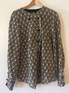 NUEVO Talla Chaqueta M Personalizada de Encaje Sin Forro Beige Botón Frontal - Imagen 1 de 4