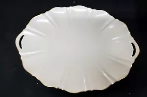 VINTAGE LENOX OVAL PLATTER/ GOLD TRIM, PIERCED HANDLES/ SYMPHONY PATTERN* - Picture 1 of 5