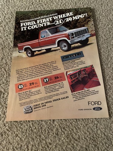 Vintage 1981 FORD RANGER F-150 4x4 PICKUP TRUCK Print Ad RED 1980s | eBay