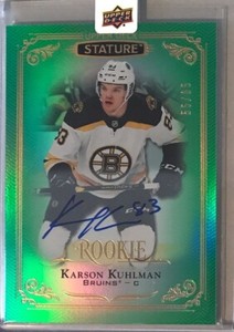 2019-20 Upper Deck Stature Autographs Green #158 Karson Kuhlman/85 Boston Bruins