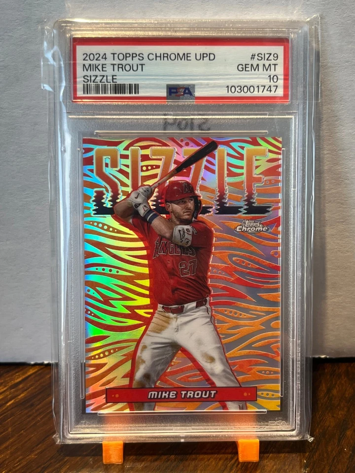 2024 Topps Chrome Update Series - Sizzle Mike Trout #SIZ-9 PSA 10 Angels MVP - Image 1 of 2