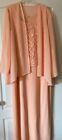 Mother of the Bride Dress Plus Size 18 ~ Peach-colored ~ Floor Length w/ jacket
