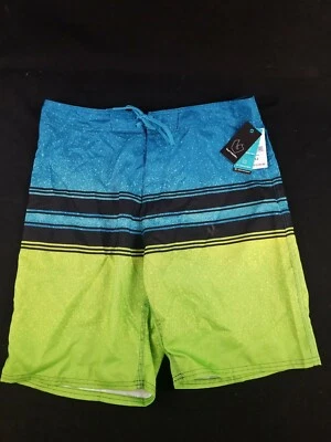 Pantalones cortos de natación Burnside 32 para hombre azul lima negro  Foto 1 de 4