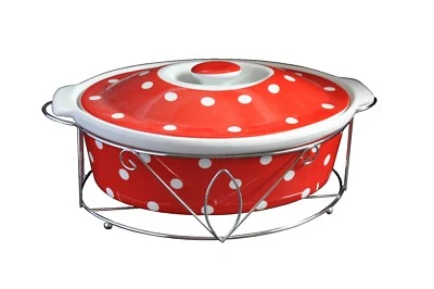 "PUNKTE" GÄNSEBRÄTER BRÄTER TOPF SCHMORTOPF mit Deckel Hitzebeständig von GELA24 - Bild 1 von 2