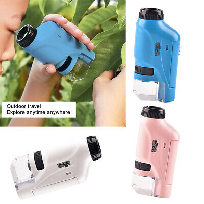 Portable Handheld Microscope LED Light 60X-120X Gift For Kids Educational Toys • 8.39£