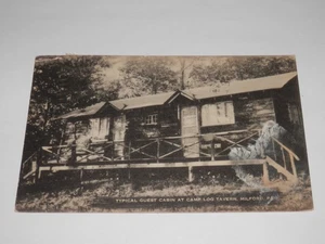 MILFORD PA - 1936 GEBRAUCHTE POSTKARTE - TYPISCHE GÄSTEHÜTTE in der CAMP LOG TAVERN - Bild 1 von 2