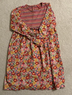 Vestido de manga larga de algodón a rayas florales colorido Hanna Andersson para niñas talla 150 Foto 1 de 4