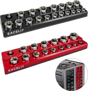 1/2" Magnetic Socket Organizer Set, 2-Piece SAE & Metric Socket Holder Kit - Picture 1 of 4