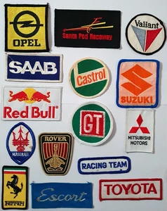 15 x gestickte Abzeichen Aufnäher. Opel Castrol GT Ferrari Toyota Escort Saab usw - Bild 1 von 7