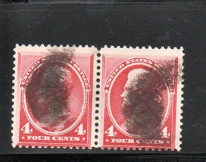 US Stamp #215...4¢ Jackson Pair.......Used....CV $62 - Picture 1 of 2