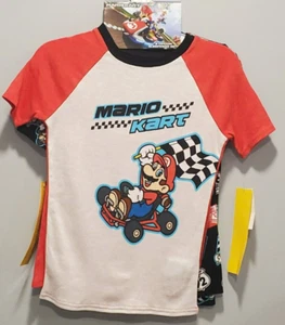 Boys Nintendo Mario Kart 4-Piece Short Sleeve Top & Shorts Pajama Set, Size 10 - Picture 1 of 5