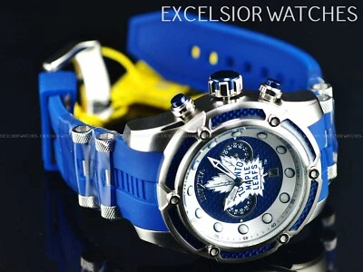 Reloj Invicta Hombre 52mm Bolt NHL RETRO TORONTO HOJAS DE ARCE Cronógrafo Azul SS Foto 1 de 4