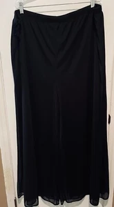 Studio 1940 Chiffon Palazzo Black Pants 22/24 Elastic Waist Lined Career Evening - Picture 1 of 6