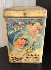 Blech Dose leer Verpackung Reklame rostig Henze Menthol Bonbon 20-30erJ 28x18cm - Bild 1 von 7