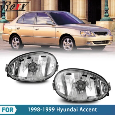 Par de luces antiniebla delanteras para parachoques transparentes para Hyundai Accent 1998-1999 Foto 1 de 4
