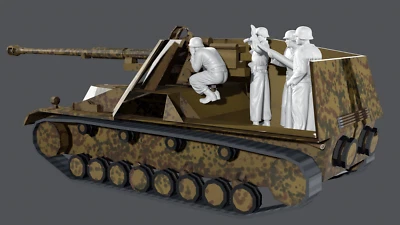 WWII German Army 88mm Self Propelled Gun Crew - 5 Figure Set - Image 1 of 4