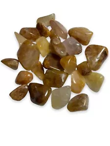 1x Yellow Hematoid Quartz Tumbled Stone 20-30m Reiki Healing Crystals Dreamwork - Picture 1 of 7