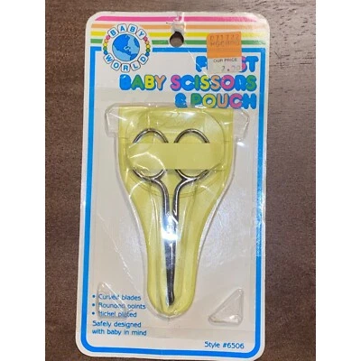 Vintage Baby World First Baby Curved Scissors & Pouch Style 6506 West Germany - Image 1 of 4