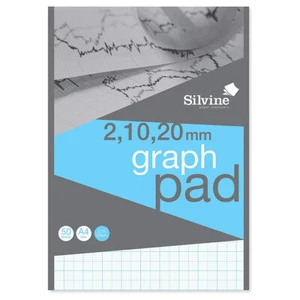Silvine A4 Professional Graph Pad 90gsm 2,10,20mm 50 Sheets Data Pad A4GP21020  - Picture 1 of 3