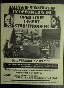 vintage Black  student activist protest poster flyer Operation Desert Storm - Picture 1 of 1